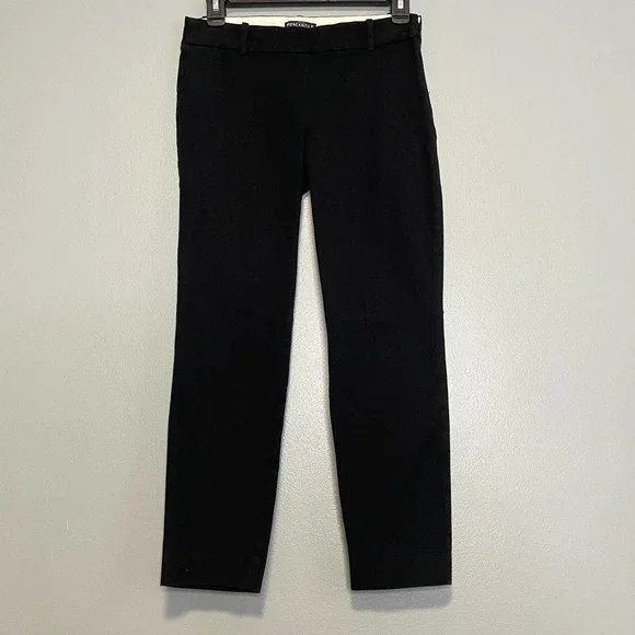 J Crew Mercantile Black Cotton Winnie Cropped Skinny Dress Pants 0 - Picture 1 of 5